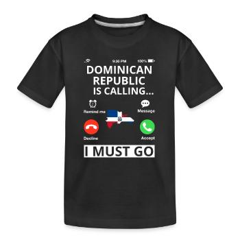 Drapeau de la République dominicaine Dom Rep Flag Tour - T-shirt bio Premium Enfant - noir - Devant