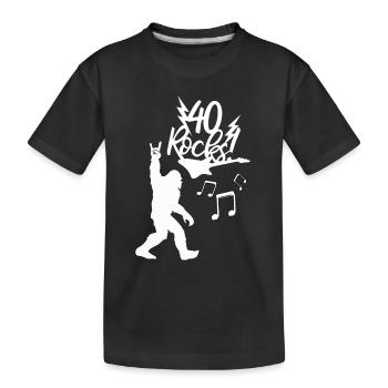 40. Geburtstag Rockmusik Bigfoot Rock Hand Symbol - Kinder Premium Bio T-Shirt - Schwarz - Vorne