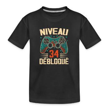 1990 34th Anniversary Gifts, 34 Year Adventure - Kids' Premium Organic T-Shirt - black - Front