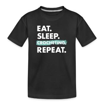 Crocheteur Eat Sleep Crochet - T-shirt bio Premium Enfant - noir - Devant