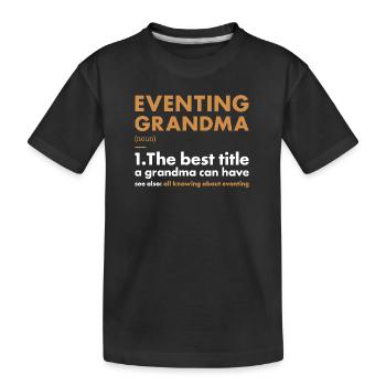 Rider Grandma Definition Eventing - Kinder Premium Bio T-Shirt - Schwarz - Vorne