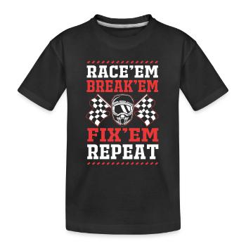 Drag Race - Kids' Premium Organic T-Shirt - black - Front