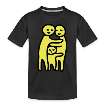 Familie Umarmung - Kinder Premium Bio T-Shirt - Schwarz - Vorne
