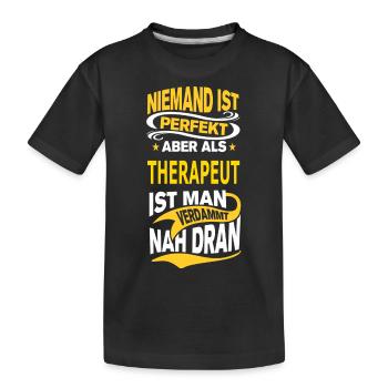 THERAPEUT - Kinder Premium Bio T-Shirt - Schwarz - Vorne