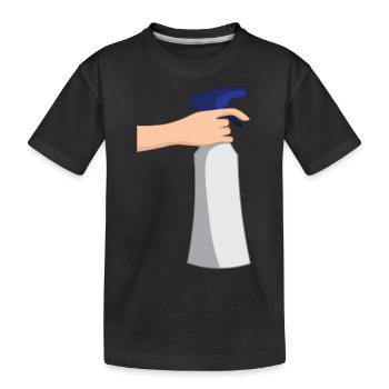 putzen cleaning putzfrau broom wischmop74 - Kinder Premium Bio T-Shirt - Schwarz - Vorne