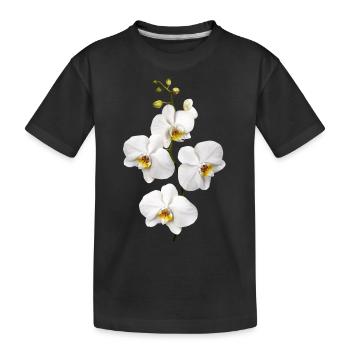 Orchideen - Kinder Premium Bio T-Shirt - Schwarz - Vorne