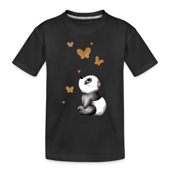 Rêver de panda de dessin animé - T-shirt bio Premium Enfant - noir - Devant