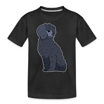 Pudel Hund Zwergpudel Toy Pudel Kleinpudel Welpe - Kinder Premium Bio T-Shirt - Schwarz - Vorne