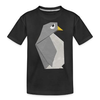 Origami I Pingouin I Animal I joli je doux Je triste - T-shirt bio Premium Enfant - noir - Devant