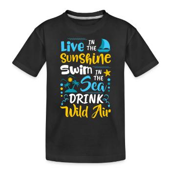 Lebe Im Sonnenschein Schwimmen Im Meer Wildluft - Kinder Premium Bio T-Shirt - Schwarz - Vorne