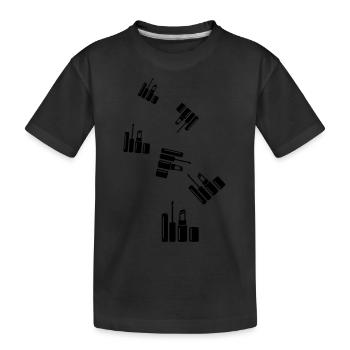 Make Up Kosmetik Icon - Kinder Premium Bio T-Shirt - Schwarz - Vorne