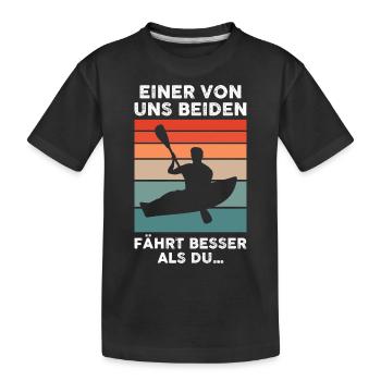 Kanurennsport Sport Kanu Kanusport Retro - Kinder Premium Bio T-Shirt - Schwarz - Vorne