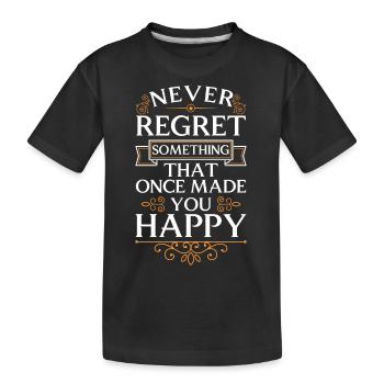 Glücklich Motivation Glückseeligkeit Lebensfreude - Kinder Premium Bio T-Shirt - Schwarz - Vorne