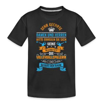 Beachvolleyball Volleyball Beach-Volleyball - Kinder Premium Bio T-Shirt - Schwarz - Vorne