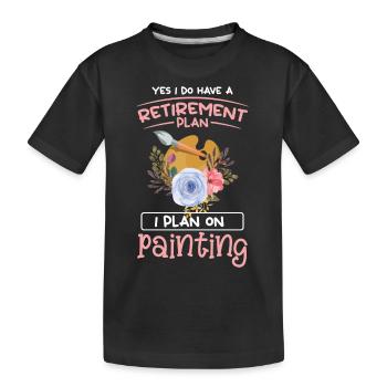 Farben Pinsel Lackiererin Farbroller - Kinder Premium Bio T-Shirt - Schwarz - Vorne