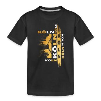 Cologne Allemagne Ville Skyline Font Or - T-shirt bio Premium Enfant - noir - Devant