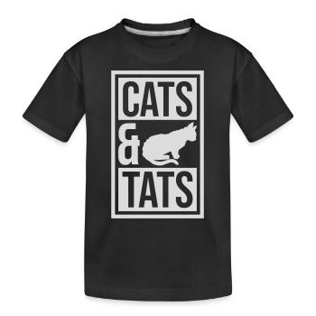 cats and tats Zitat - Kinder Premium Bio T-Shirt - Schwarz - Vorne