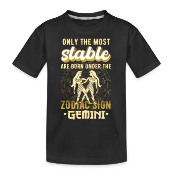 Sternzeichen Zwillinge Astrologie Geschenk - Kinder Premium Bio T-Shirt - Schwarz - Vorne
