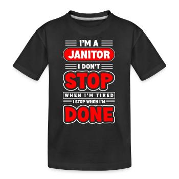 Hausmeister Arbeit Reiniger - Kinder Premium Bio T-Shirt - Schwarz - Vorne