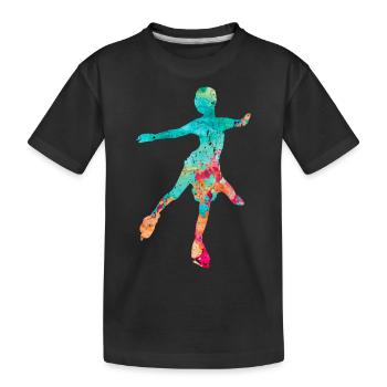 Eiskunstlauf PopArt - Kinder Premium Bio T-Shirt - Schwarz - Vorne