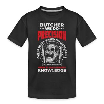 Schlachter Metzgerei Wurst Schlachtermesser - Kinder Premium Bio T-Shirt - Schwarz - Vorne