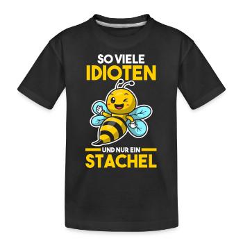 Bienenzüchter Imker Biene Bienen - Kinder Premium Bio T-Shirt - Schwarz - Vorne