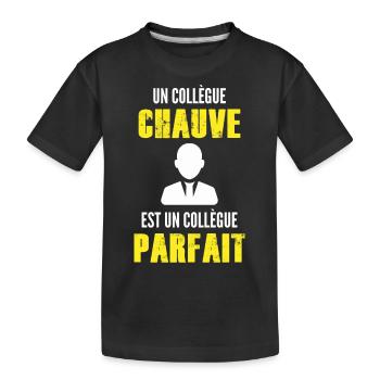 un collègue chauve est un collègue parfait - T-shirt bio Premium Enfant - noir - Devant