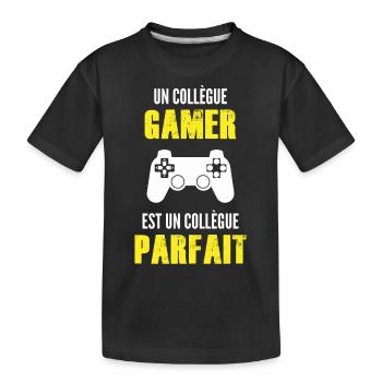 un collègue gamer est un collègue parfait - T-shirt bio Premium Enfant - noir - Devant