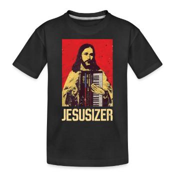 Jesus and Synthesizer - Techno - Kinder Premium Bio T-Shirt - Schwarz - Vorne