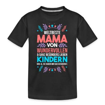 Weltbeste Mama - Kinder Premium Bio T-Shirt - Schwarz - Vorne