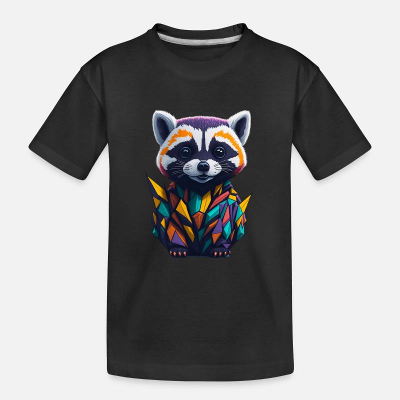 Racoon 2 - Kinder Premium Bio T-Shirt - Schwarz