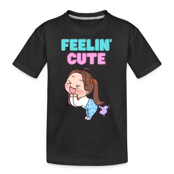 Feeling Cute Fart - Kids' Premium Organic T-Shirt - black - Front