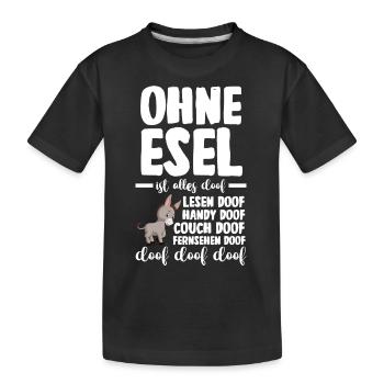 Beziehungsstatus Esel - Kinder Premium Bio T-Shirt - Schwarz - Vorne