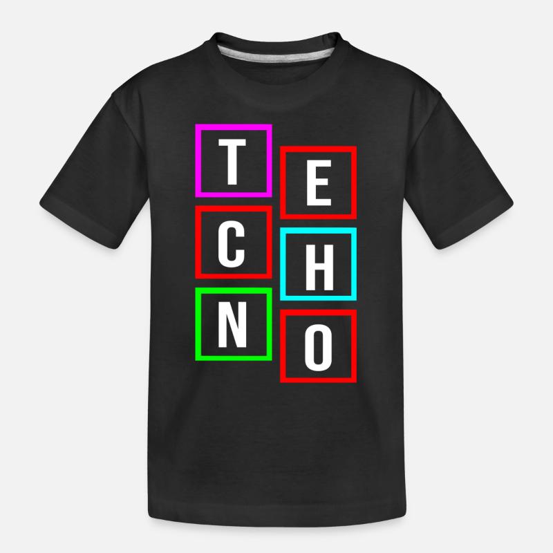 Techno-Logo - Kinder Premium Bio T-Shirt - Schwarz