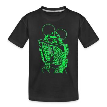 crâne squelette mort halloween horreur noir mort - T-shirt bio Premium Enfant - noir - Devant