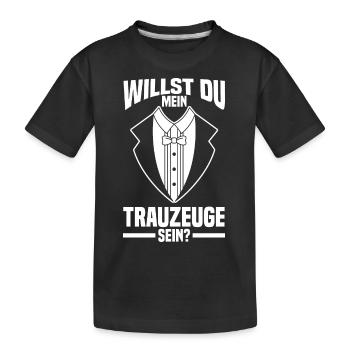 Hochzeit Junggesellenabschied Trauzeuge - Kinder Premium Bio T-Shirt - Schwarz - Vorne