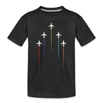 Farbige Freileitungen - Kinder Premium Bio T-Shirt - Schwarz - Vorne