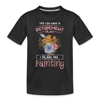 Lackierer Handwerker Leinwand Baustelle - Kinder Premium Bio T-Shirt - Schwarz - Vorne