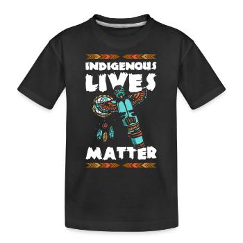 Indianisch Schädel Apache Häuptling - Kinder Premium Bio T-Shirt - Schwarz - Vorne