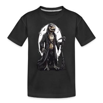Echsen Magier Grim Reaper Halloween Design - Kinder Premium Bio T-Shirt - Schwarz - Vorne