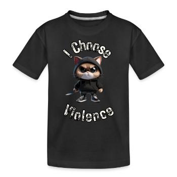 Je choisis la violence Chat I Amoureux des chats I Antisocial - T-shirt bio Premium Enfant - noir - Devant