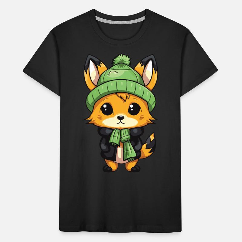 Fox Winter Comic Kids' Premium Organic T-Shirt
