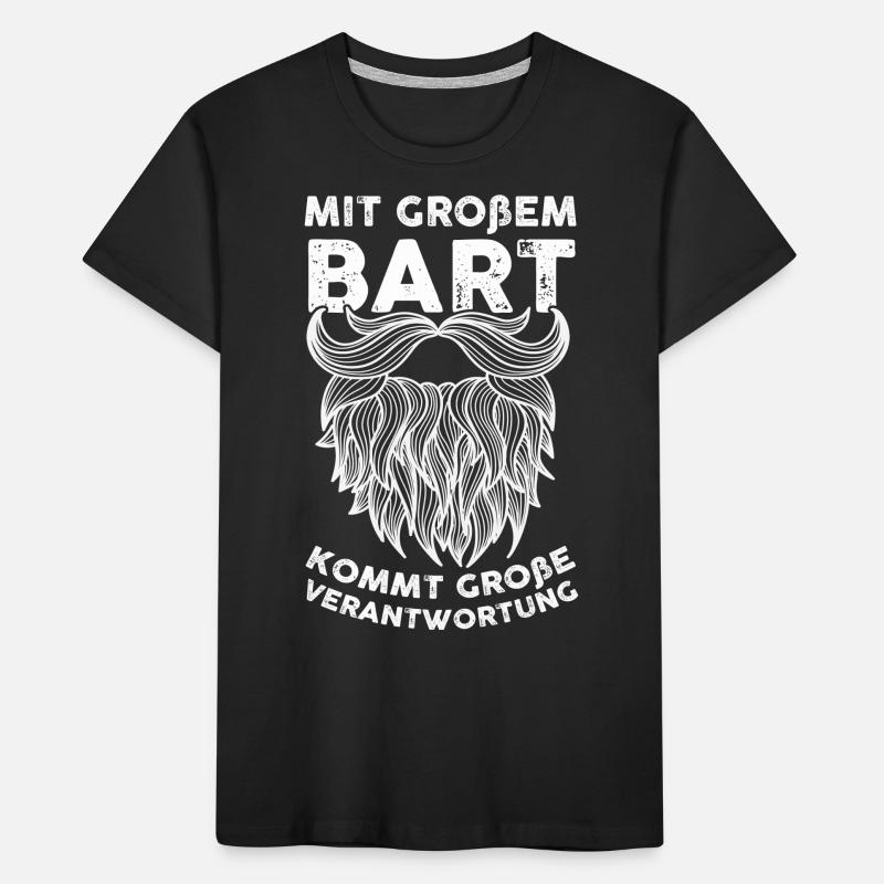 Bärtig Bartträger Schnurrbart Bart Kinder Premium Bio T-Shirt