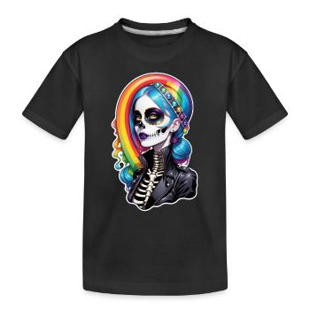 Halloween - Rock & Regenbogen - Kinder Premium Bio T-Shirt - Schwarz - Vorne