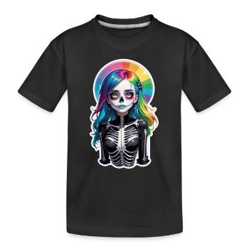 Halloween - Rock & Regenbogen - Kinder Premium Bio T-Shirt - Schwarz - Vorne