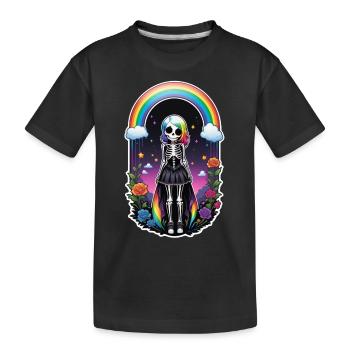 Halloween - Rock & Regenbogen - Kinder Premium Bio T-Shirt - Schwarz - Vorne
