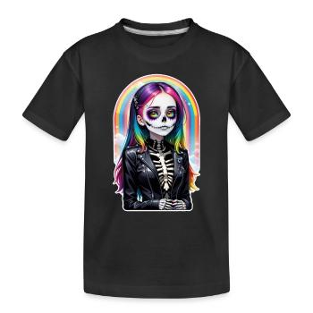 Halloween - Rock & Regenbogen - Kinder Premium Bio T-Shirt - Schwarz - Vorne