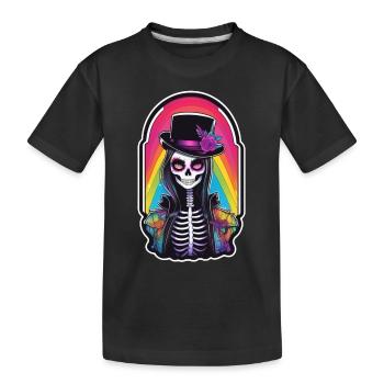 Halloween - Rock & Regenbogen - Kinder Premium Bio T-Shirt - Schwarz - Vorne