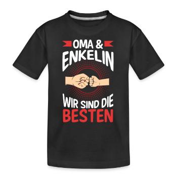 Oma Großmutter und Enkelin - Kinder Premium Bio T-Shirt - Schwarz - Vorne