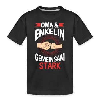 Oma Großmutter und Enkelin - Kinder Premium Bio T-Shirt - Schwarz - Vorne
